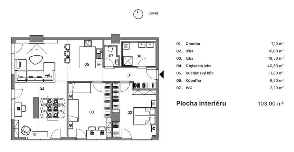3-izbový byt Bratislava Ružinov 103 m²