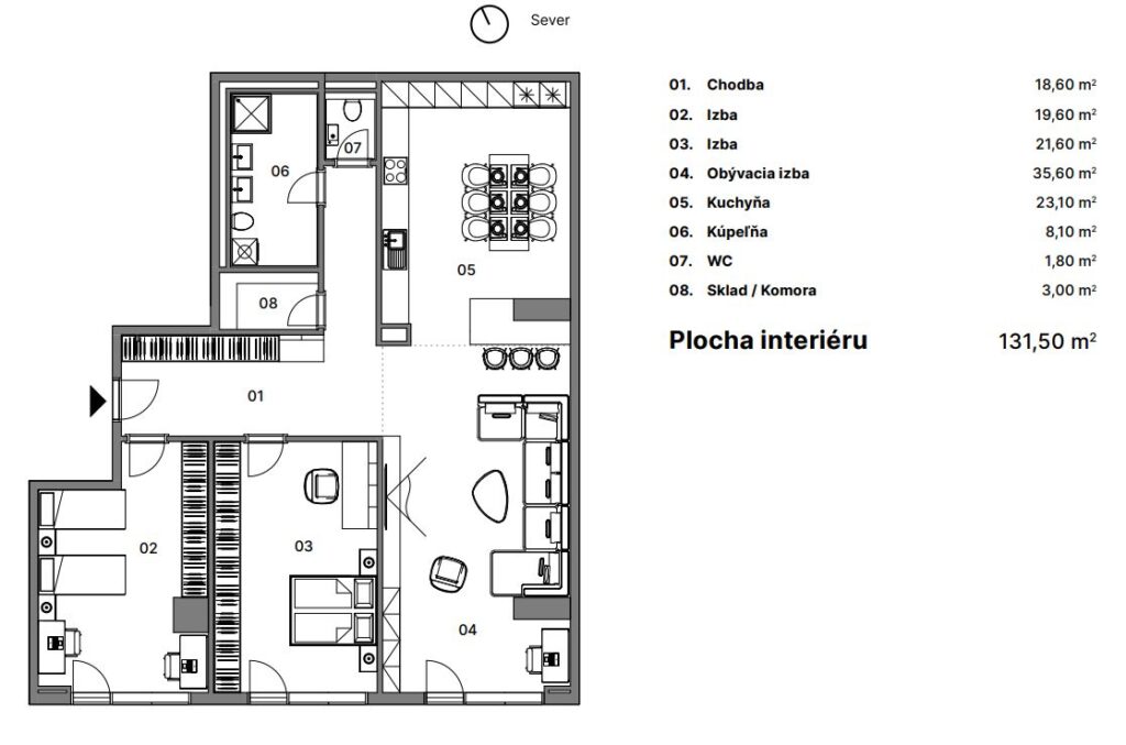 3-izbový byt Ružinov Bratislava 131.5 m²